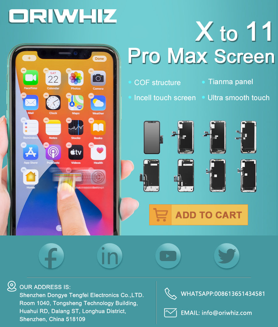 LCD - Série complète compatible pour iPhone X à 11 Pro Max 